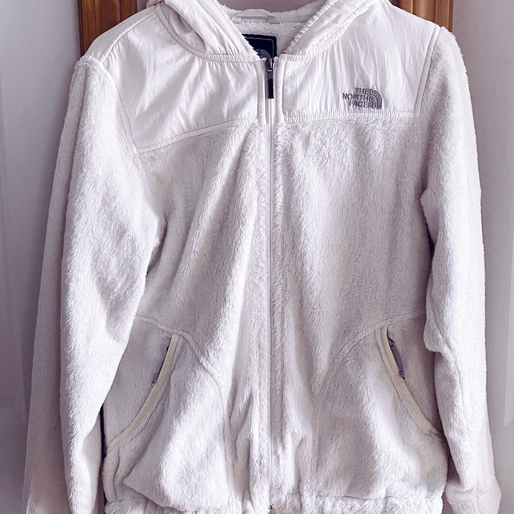 White North Face Zip-up Sweatshirt